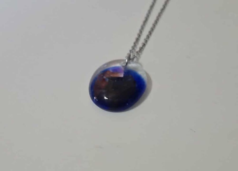EXCLUSIVE: Ocean Ember Fused Glass Pendant Necklace