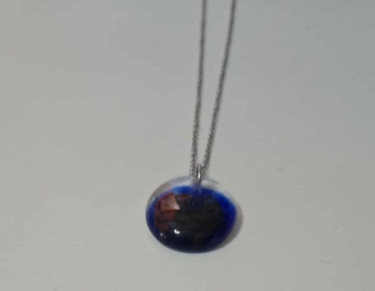 EXCLUSIVE: Ocean Ember Fused Glass Pendant Necklace