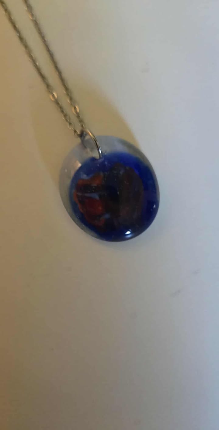 EXCLUSIVE: Ocean Ember Fused Glass Pendant Necklace